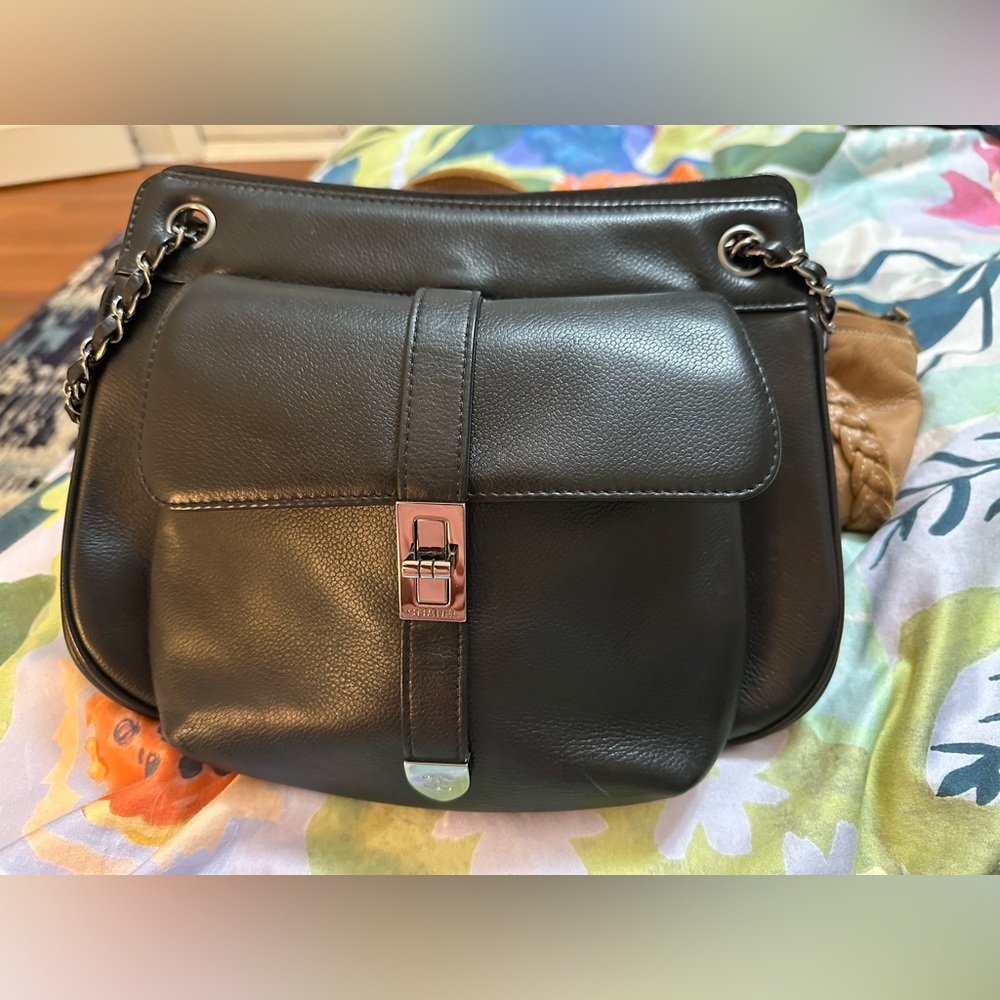 CHANEL Lambskin Flap Handbag with Silver Hardware